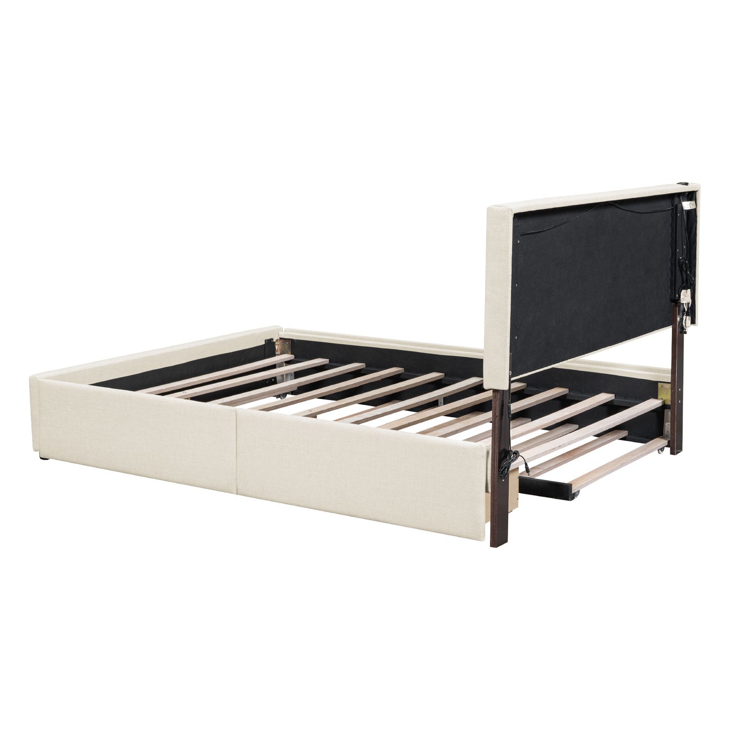 Upholstered Platform Bed With Trundle & Drawers - The Sleep Loft - Online Mattress Showroom NYC