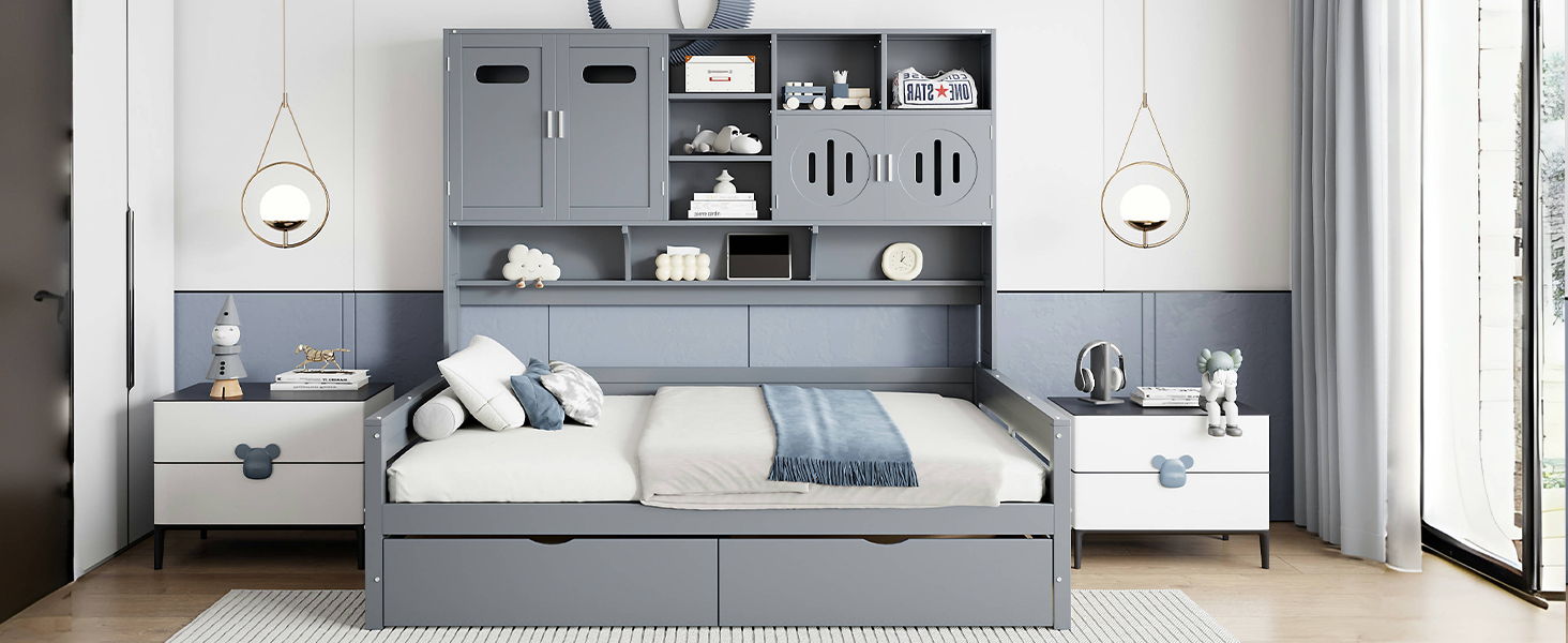 Daybed With All-In-One Cabinet And Shelf - The Sleep Loft - Online Mattress Showroom NYC