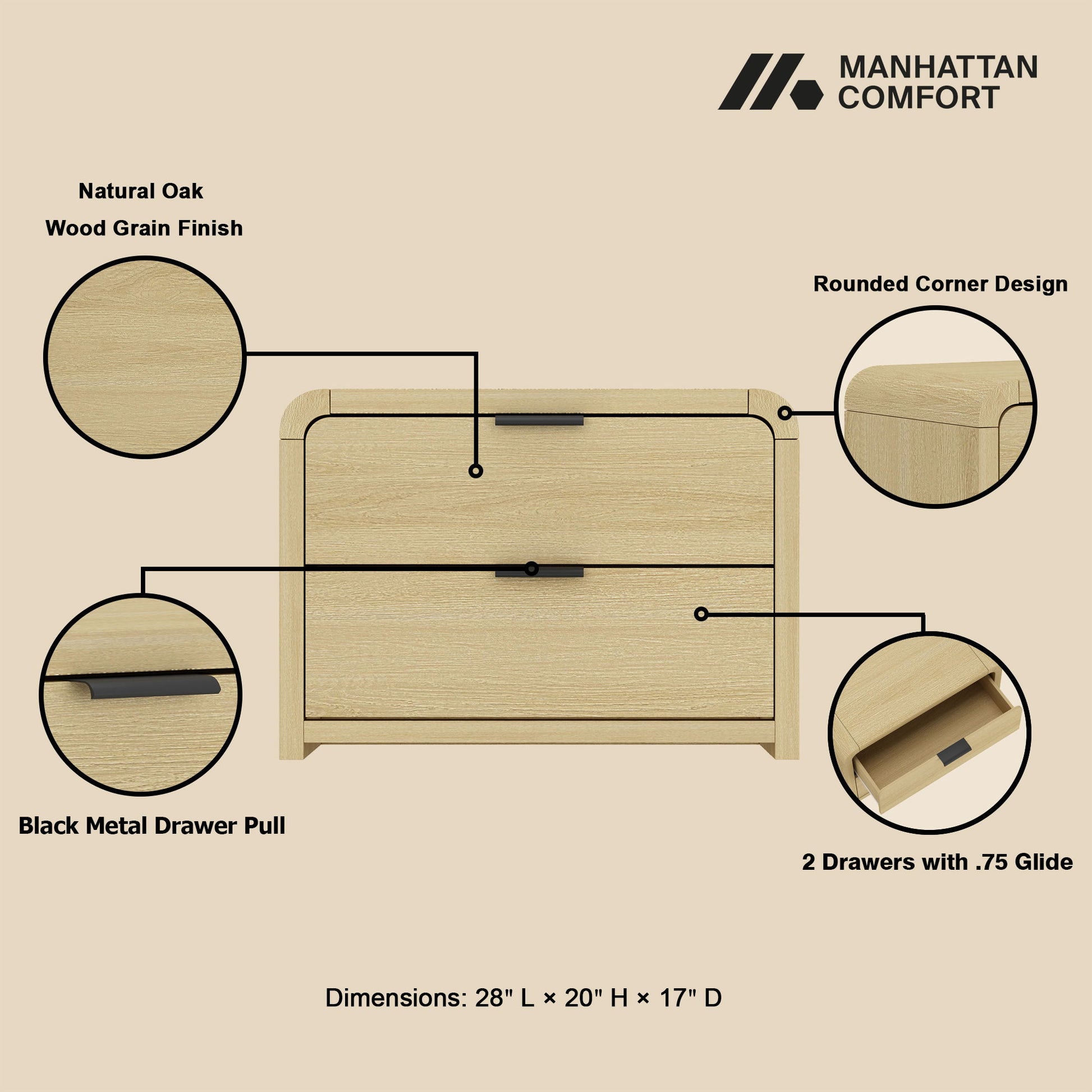 Grace - Nightstand - The Sleep Loft - Online Mattress Showroom NYC