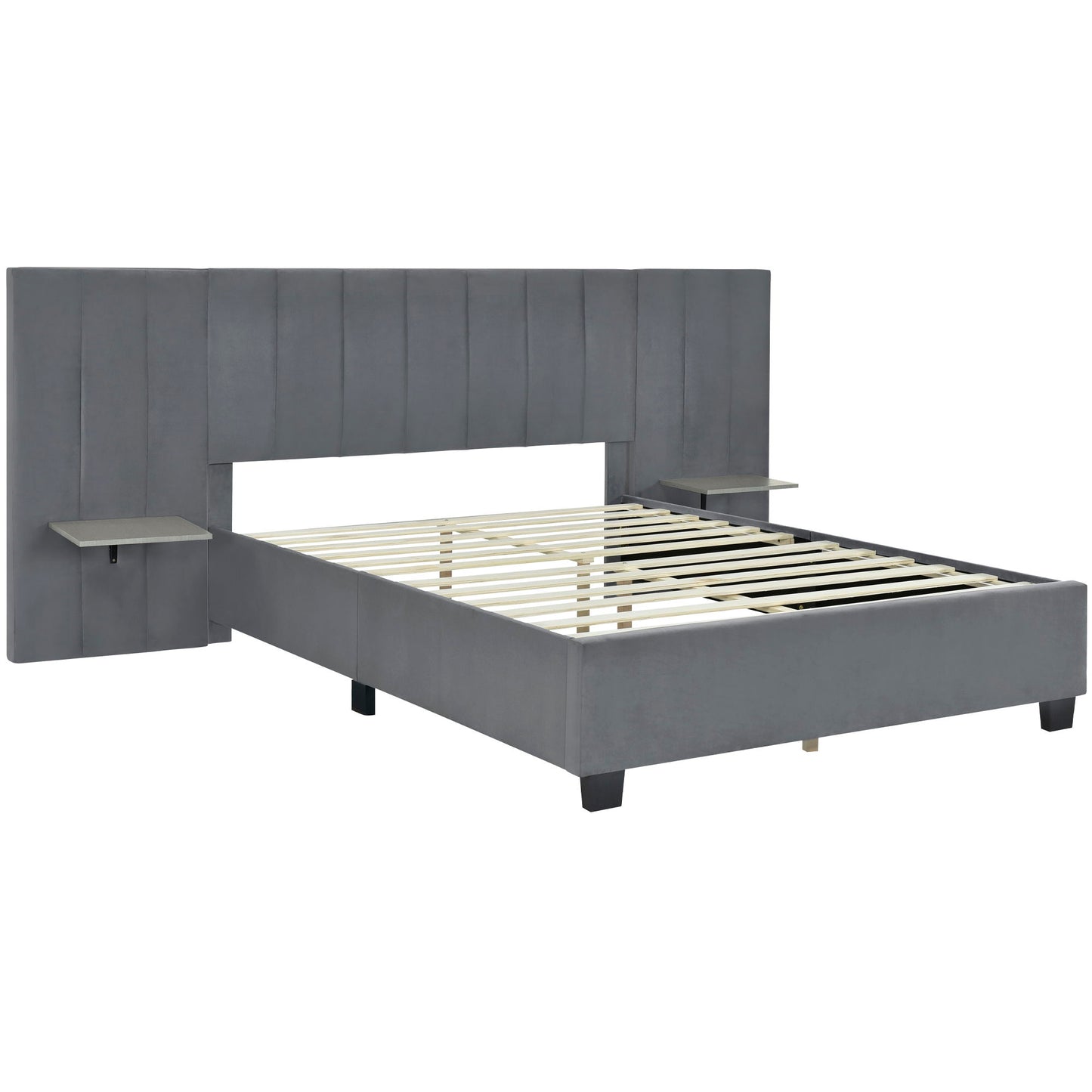 Upholstered Platform Bed With Big Headboard - The Sleep Loft - Online Mattress Showroom NYC