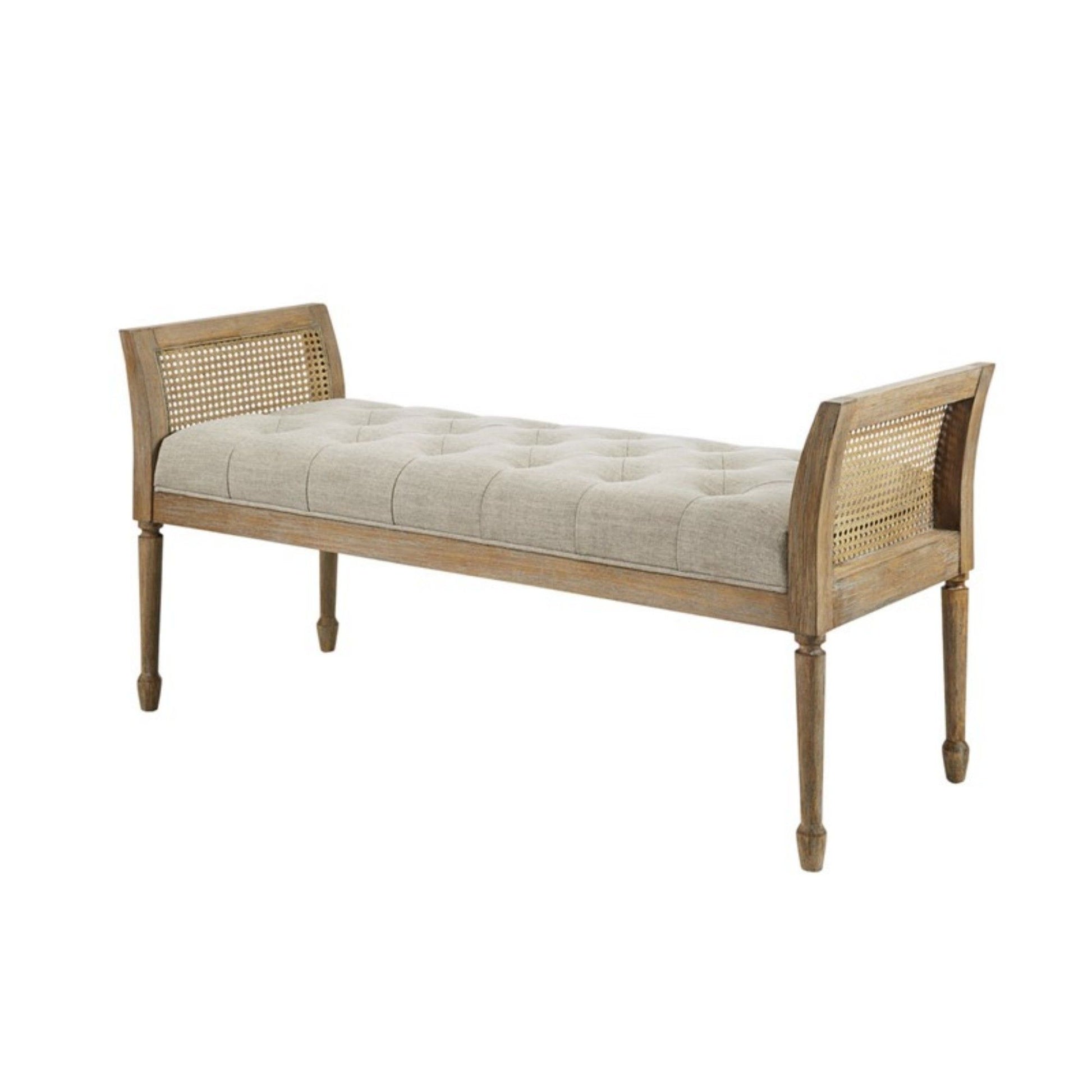 Accent Bench With Arm - Natural - The Sleep Loft - Online Mattress Showroom NYC