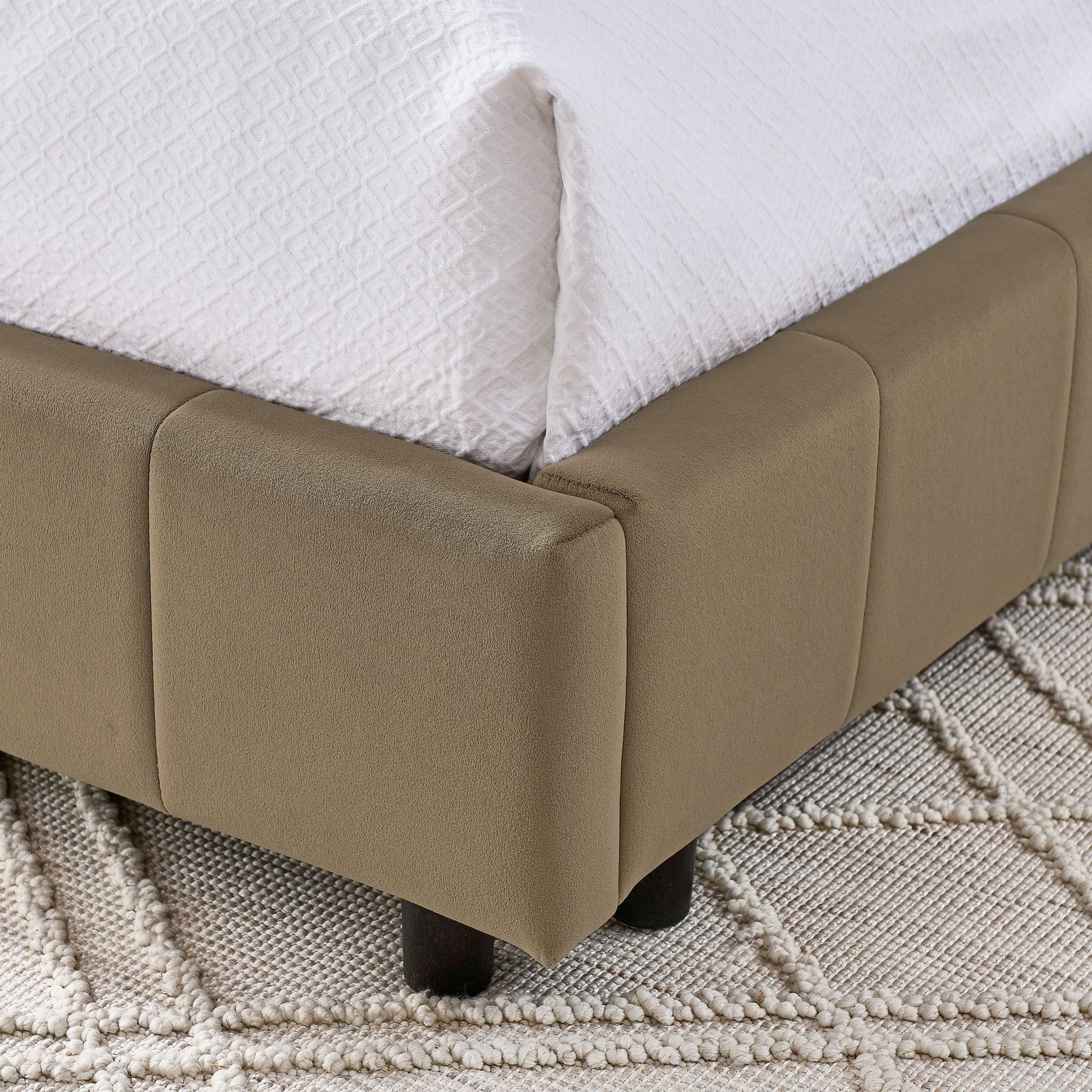 Upholstered Bed Frame With Tufted Backrest And Armrests - The Sleep Loft - Online Mattress Showroom NYC
