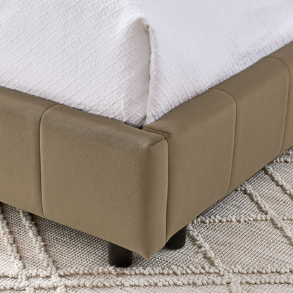 Upholstered Bed Frame With Tufted Backrest And Armrests - The Sleep Loft - Online Mattress Showroom NYC