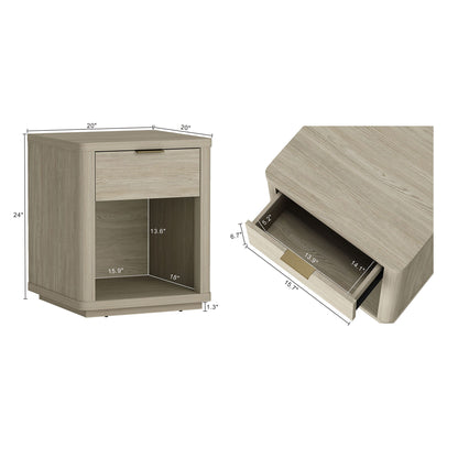 Evelyn - Nightstand With 1 Drawer And Open Shelf - The Sleep Loft - Online Mattress Showroom NYC
