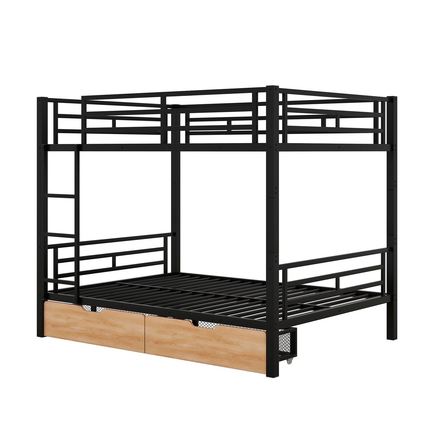 Full Size Convertible Bunk Bed With 2 Drawers Durable - Black - The Sleep Loft - Online Mattress Showroom NYC