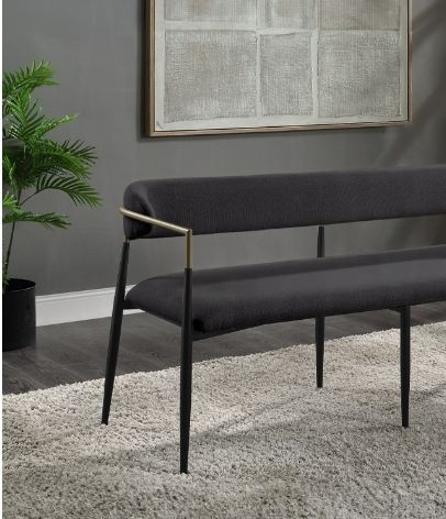 Jaramillo - Chenille Bench - Black - The Sleep Loft - Online Mattress Showroom NYC