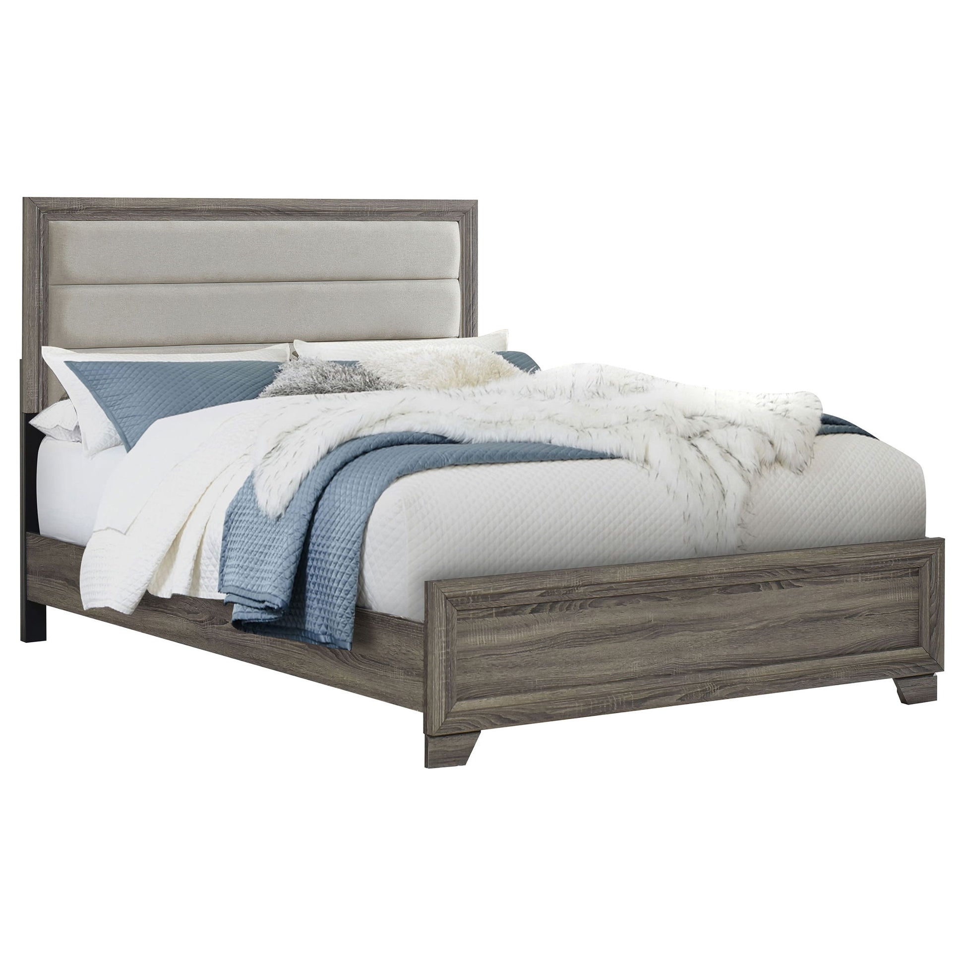 Funston - Queen Bed With Headboard - Brown Oak - The Sleep Loft - Online Mattress Showroom NYC