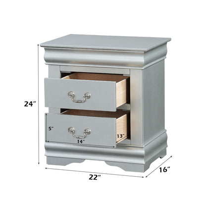 Louis Philippe III - Sleek Design Nightstand - The Sleep Loft - Online Mattress Showroom NYC