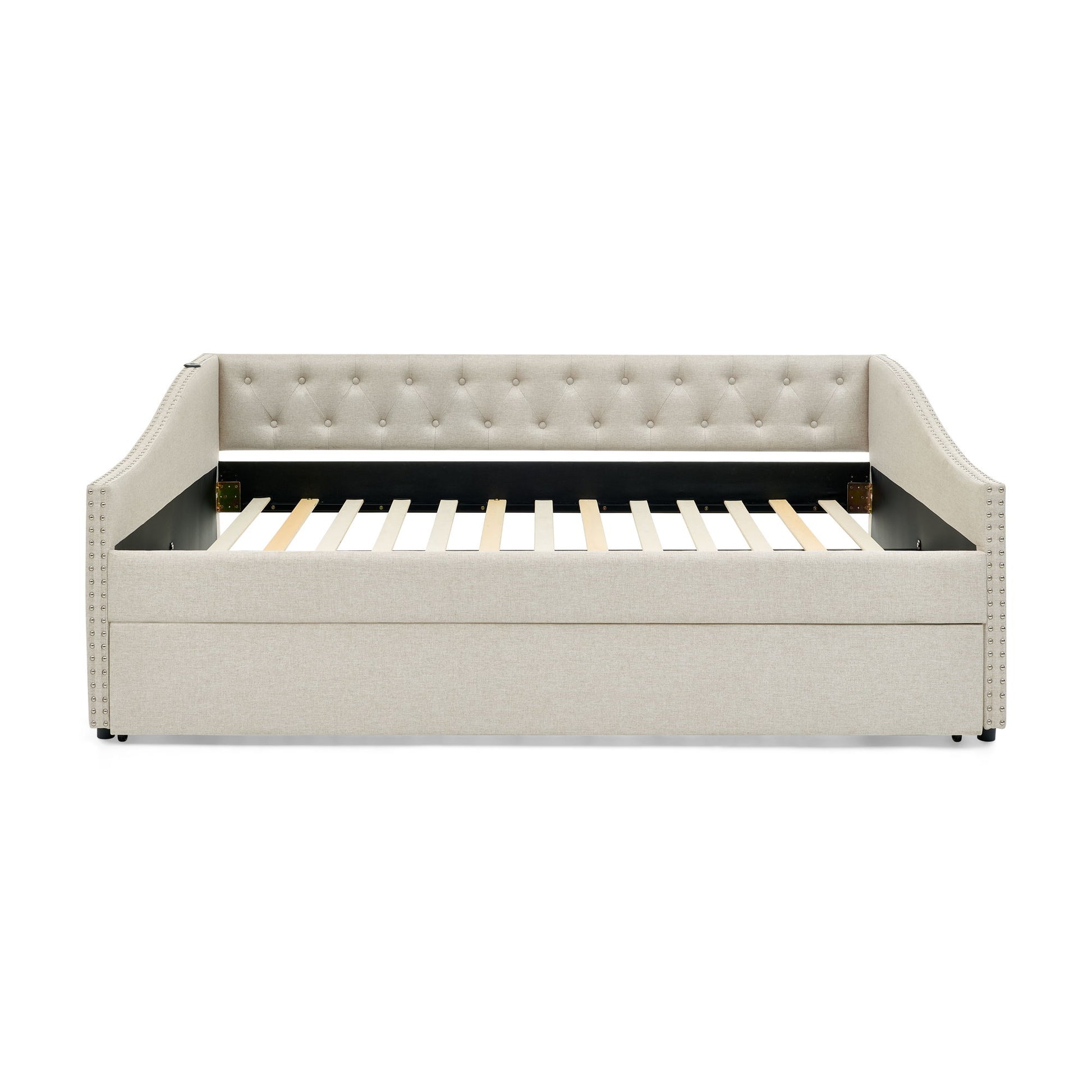 Upholstered Daybed With USB Charging & Pull Out Bed - The Sleep Loft - Online Mattress Showroom NYC