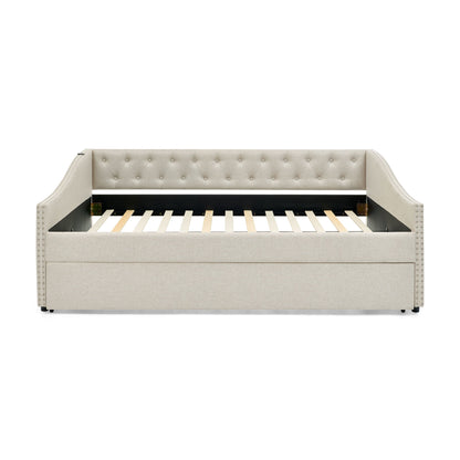 Upholstered Daybed With USB Charging & Pull Out Bed - The Sleep Loft - Online Mattress Showroom NYC