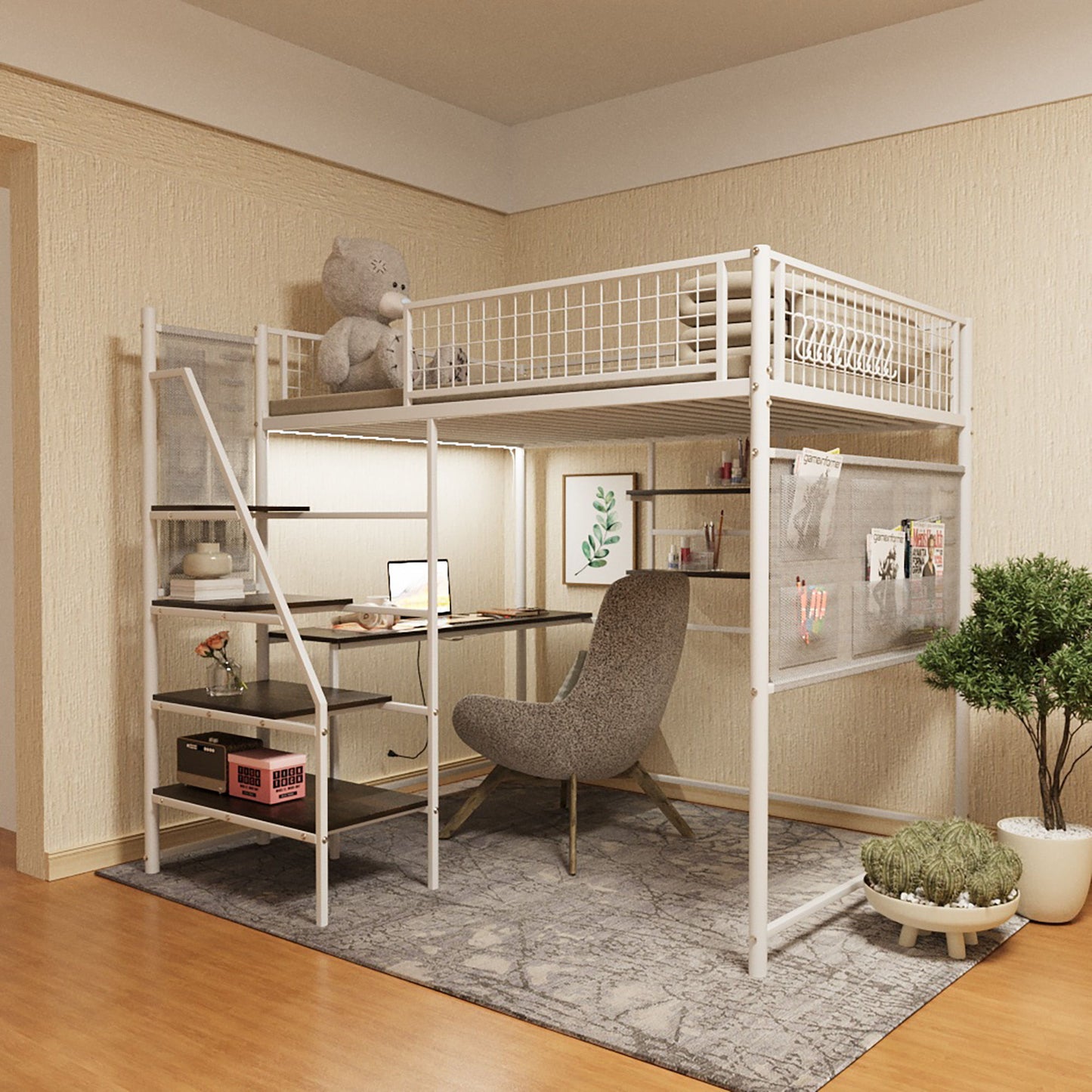 Metal Loft Bed With Built - In Charging Station And LED Light - The Sleep Loft - Online Mattress Showroom NYC