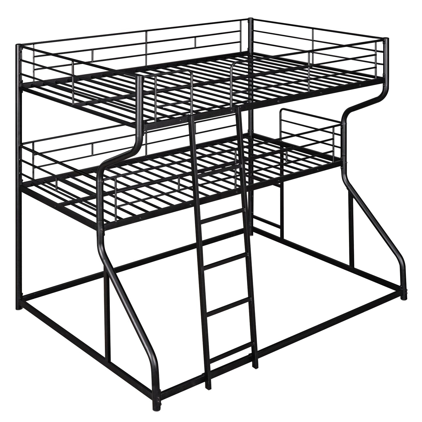 Industrial Triple Bunk Bed With Dual Ladders Frame, Space Saving Design - The Sleep Loft - Online Mattress Showroom NYC