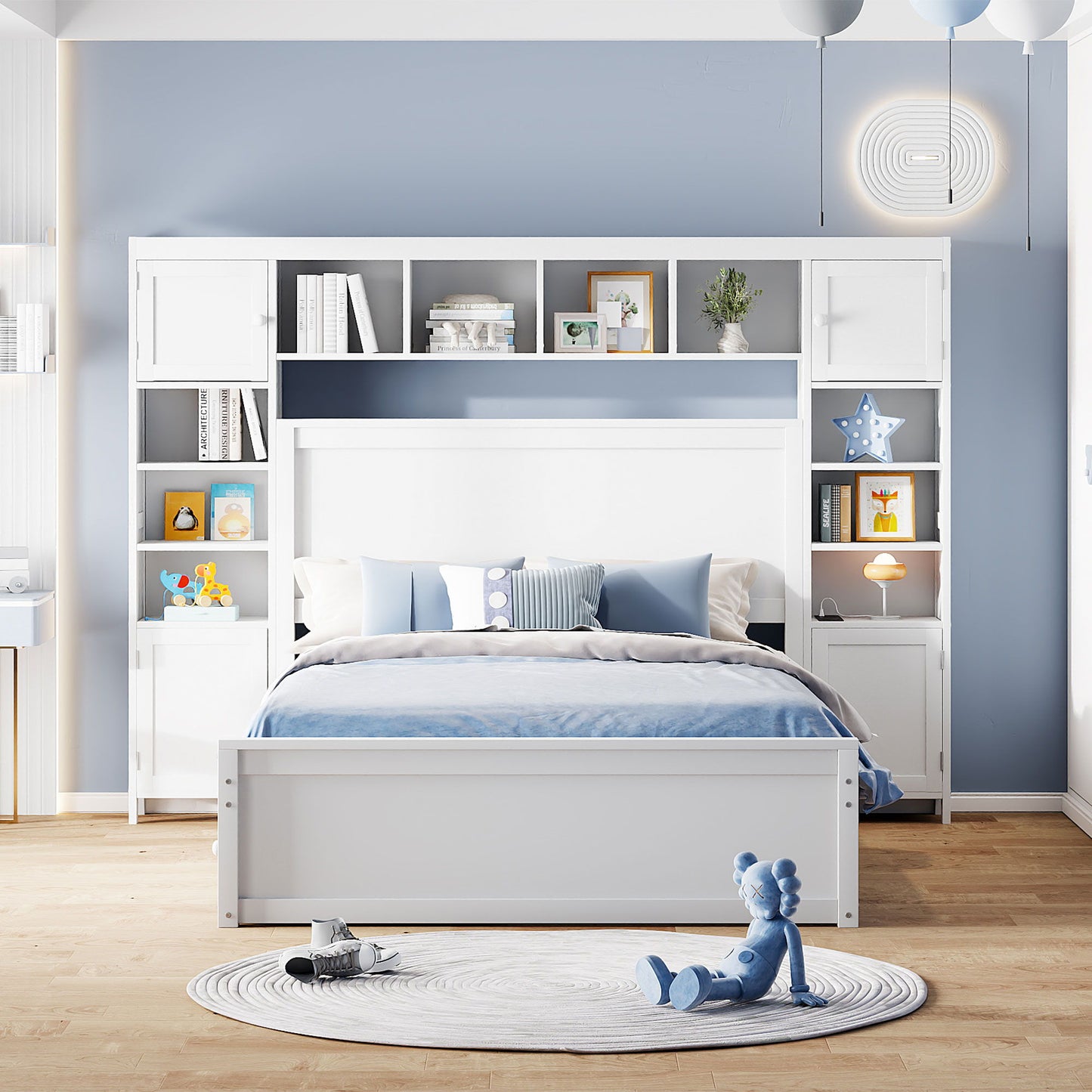 Bed With All In One Cabinet, Shelf And Sockets, Trundle - The Sleep Loft - Online Mattress Showroom NYC