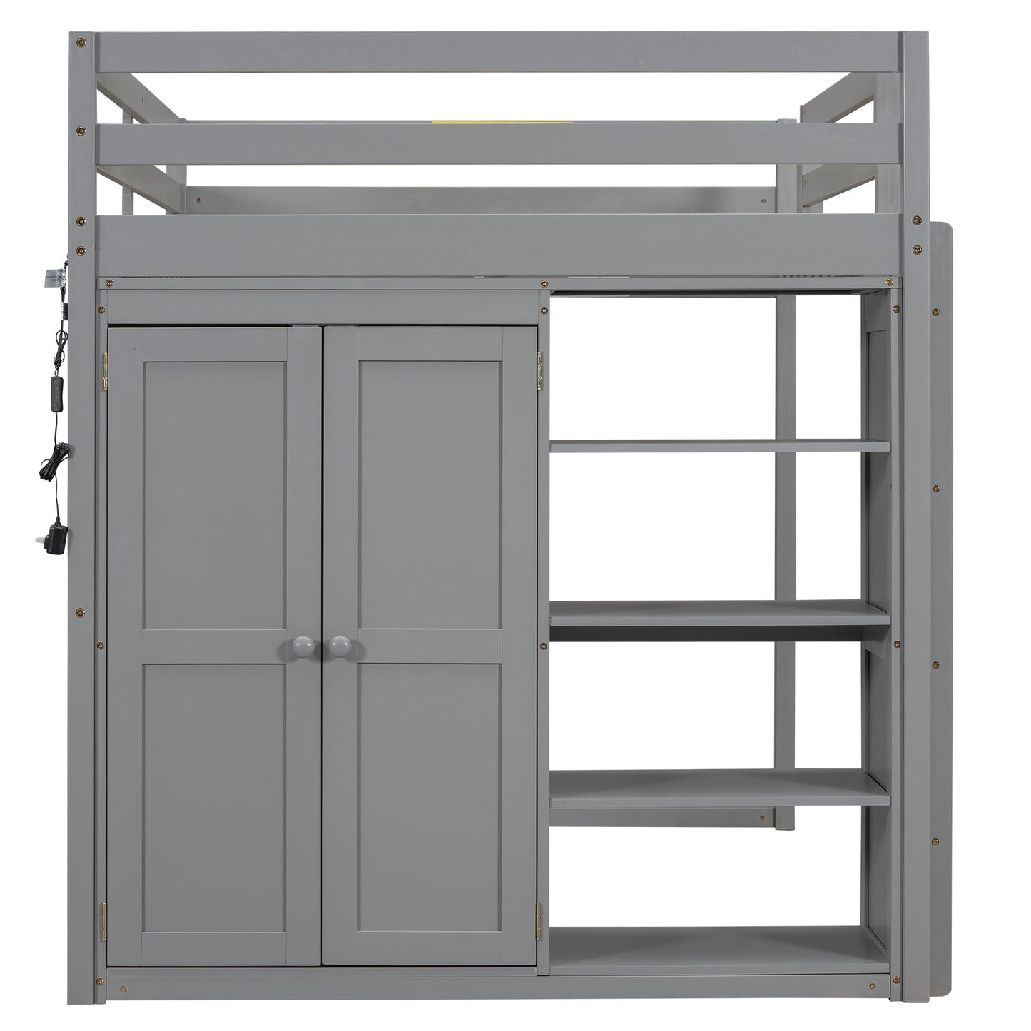 Loft Bed With Built In Wardrobe, Storage Shelves, And LED Light - The Sleep Loft - Online Mattress Showroom NYC