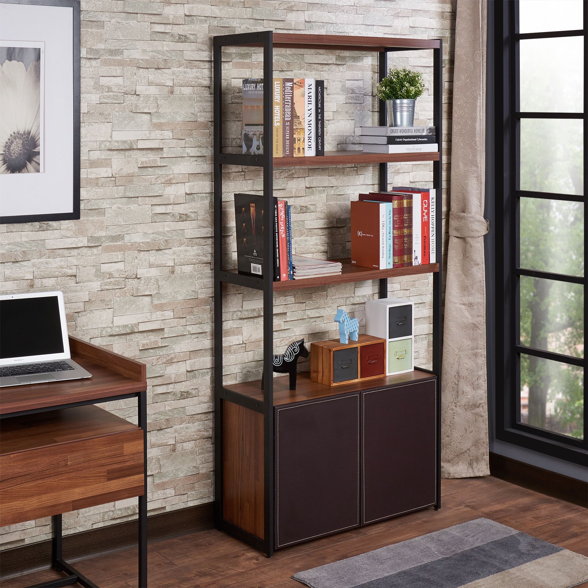 Sara - Bookshelf - Walnut - The Sleep Loft - Online Mattress Showroom NYC