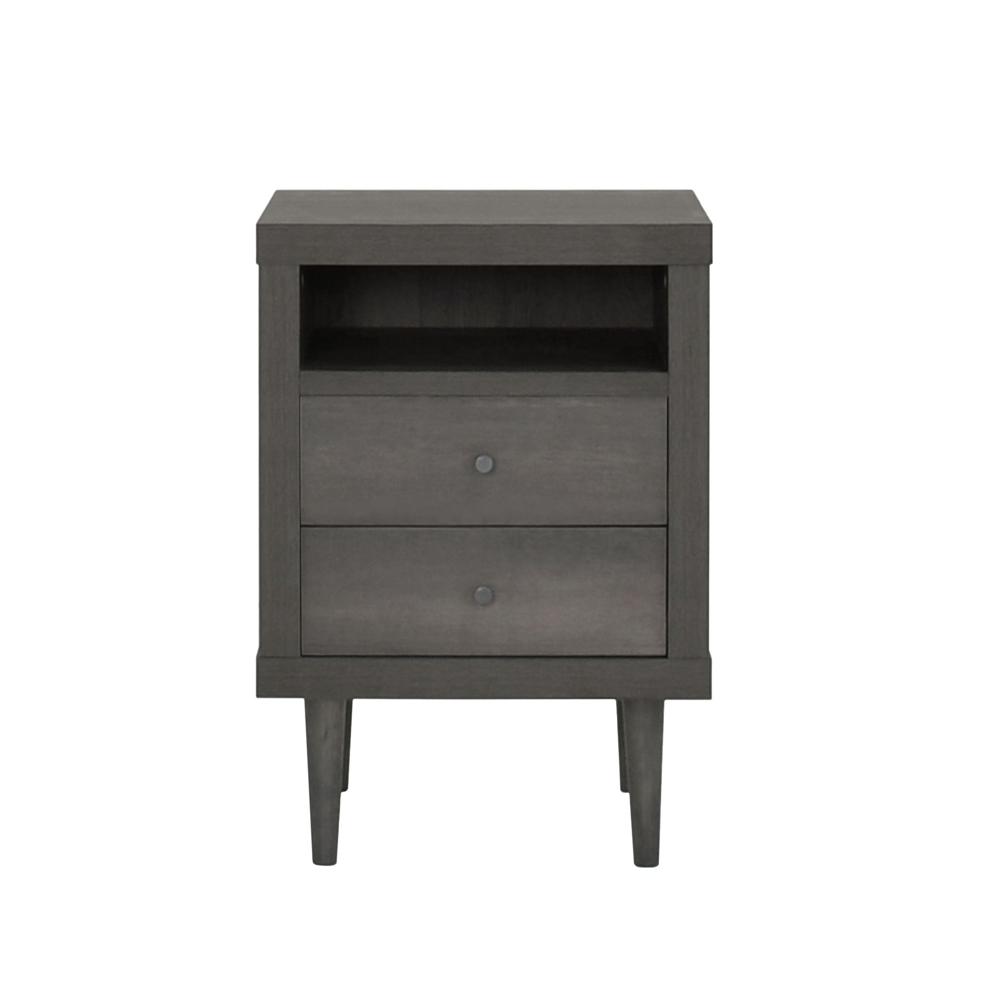 Nystrom - Mid Century Modern 2 Drawer Nightstand - The Sleep Loft - Online Mattress Showroom NYC