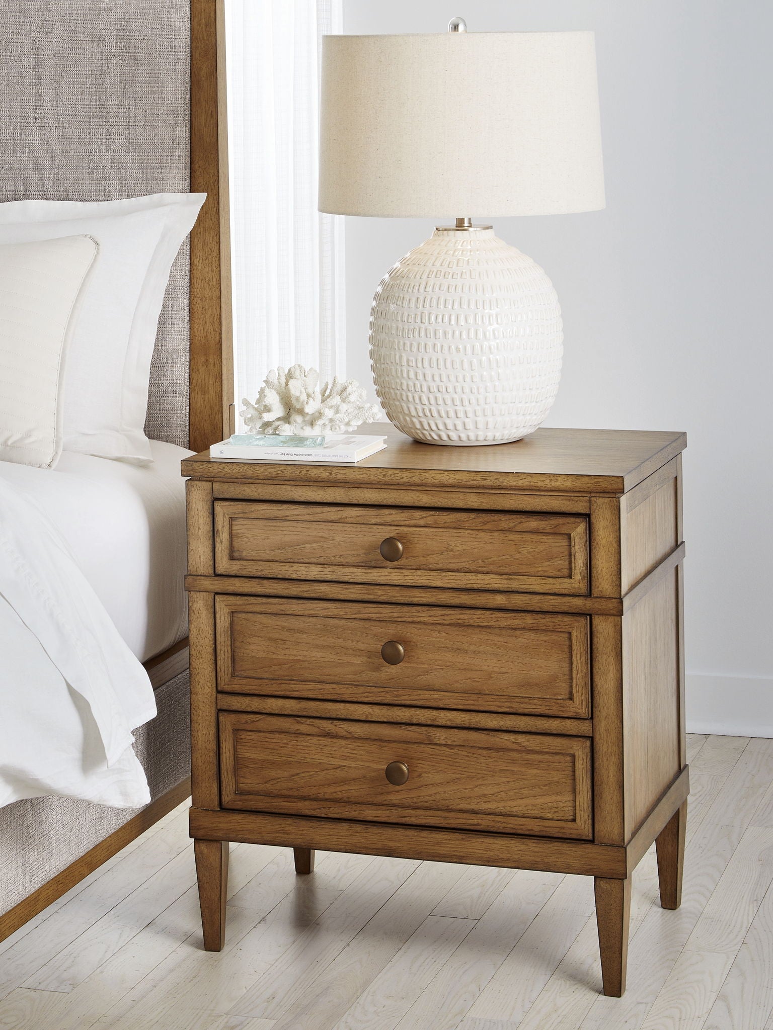 Sharlance - Three Drawer Night Stand - Brown - The Sleep Loft - Online Mattress Showroom NYC