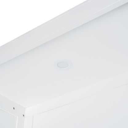 Murphy Wall Bed With Shelves, Wardrobe And LED Lights - The Sleep Loft - Online Mattress Showroom NYC