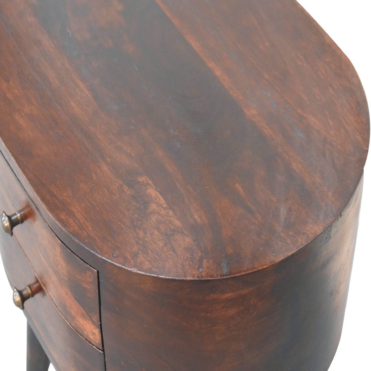 Rounded Bedside Table - Walnut - The Sleep Loft - Online Mattress Showroom NYC