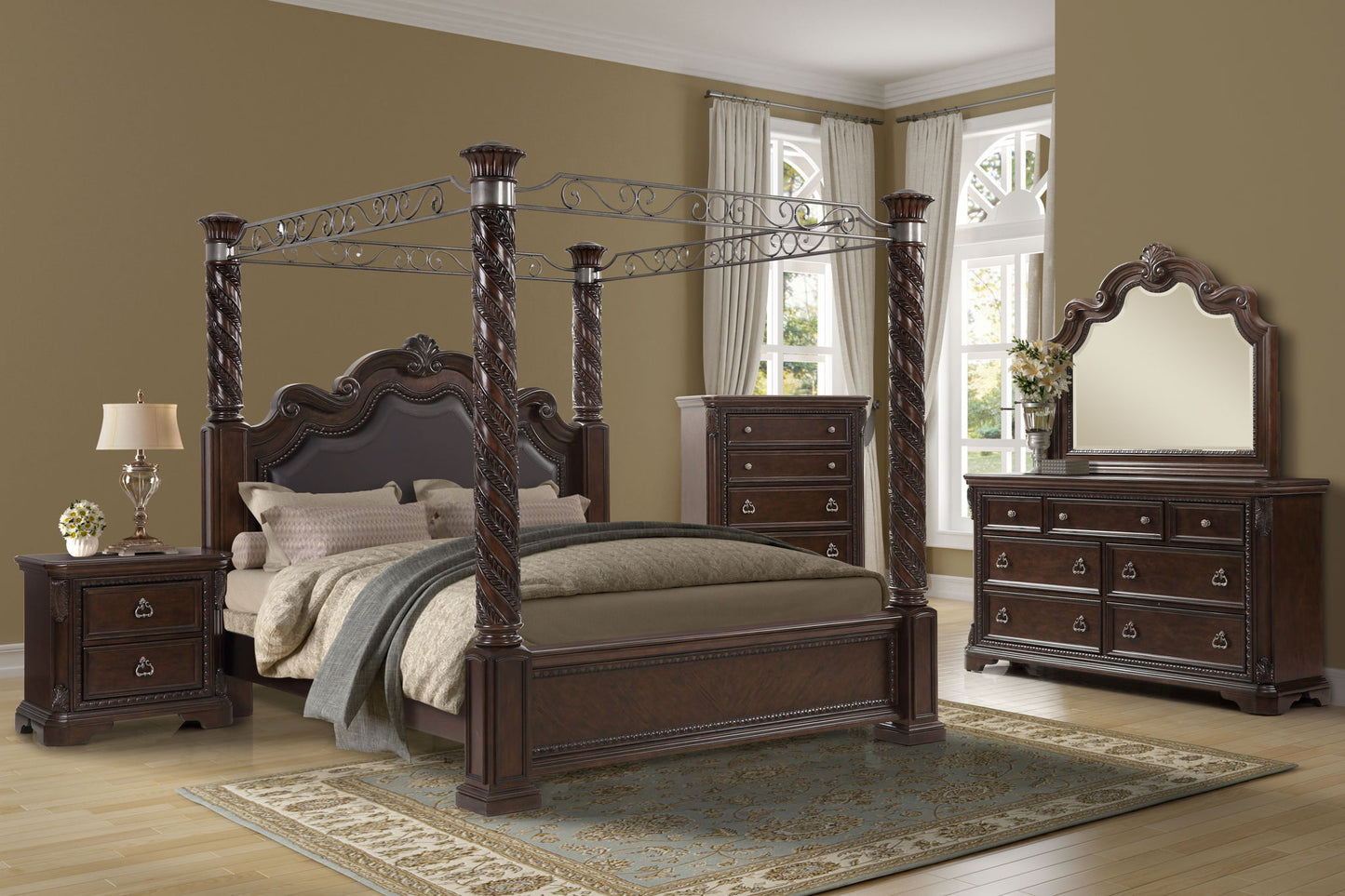 2 Drawer Nightstand - Mahogany - The Sleep Loft - Online Mattress Showroom NYC