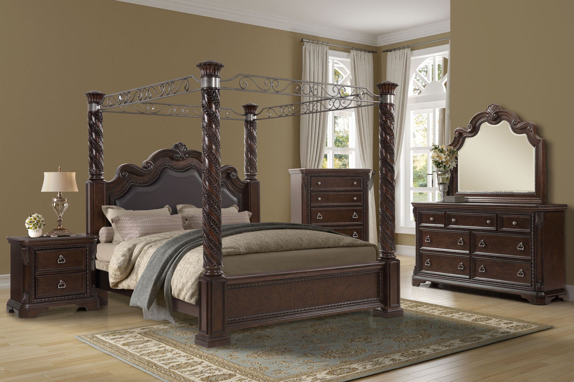 2 Drawer Nightstand - Mahogany - The Sleep Loft - Online Mattress Showroom NYC