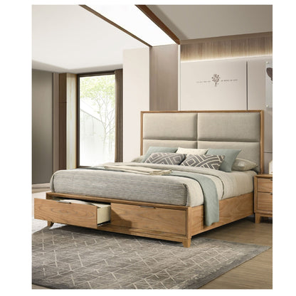Contemporary Storage Platform Bed With Ultra Plush Headboard