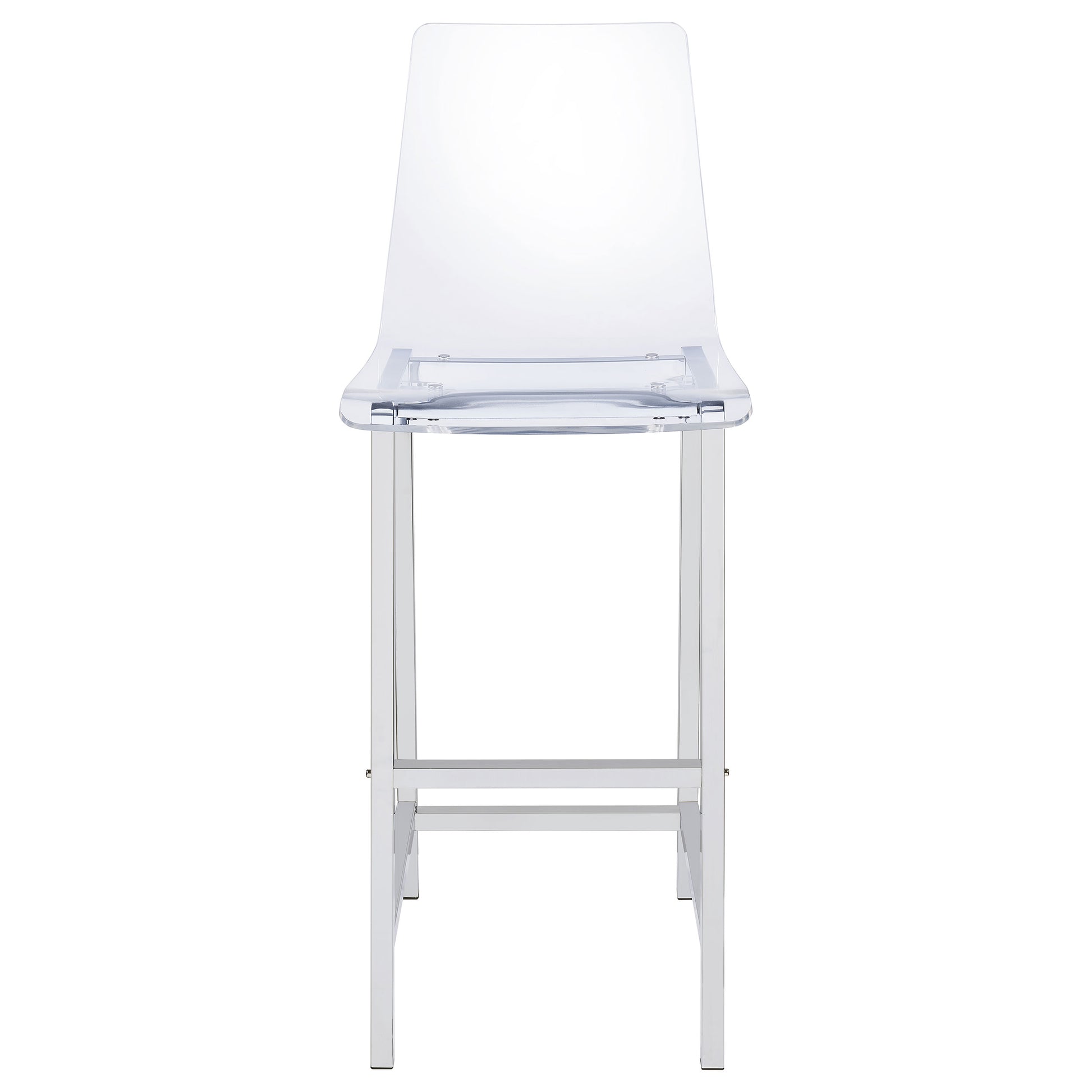 Juelia Clear Acrylic Bar Chair Chrome (Set of 2)