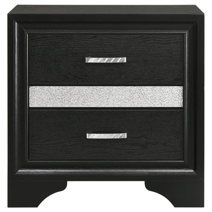 Transitional 2 Drawer Nightstand With Hidden Jewelry Tray