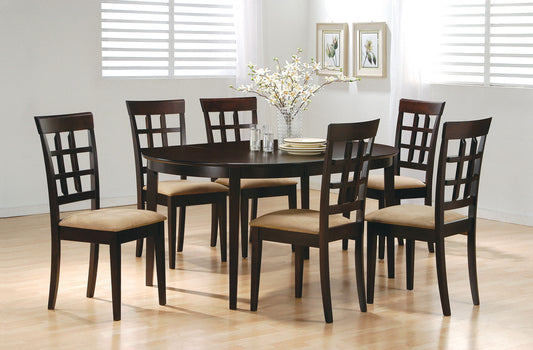 Gabriel 7-piece Extension Leaf Dining Table Set Cappuccino - The Sleep Loft - Online Mattress Showroom NYC
