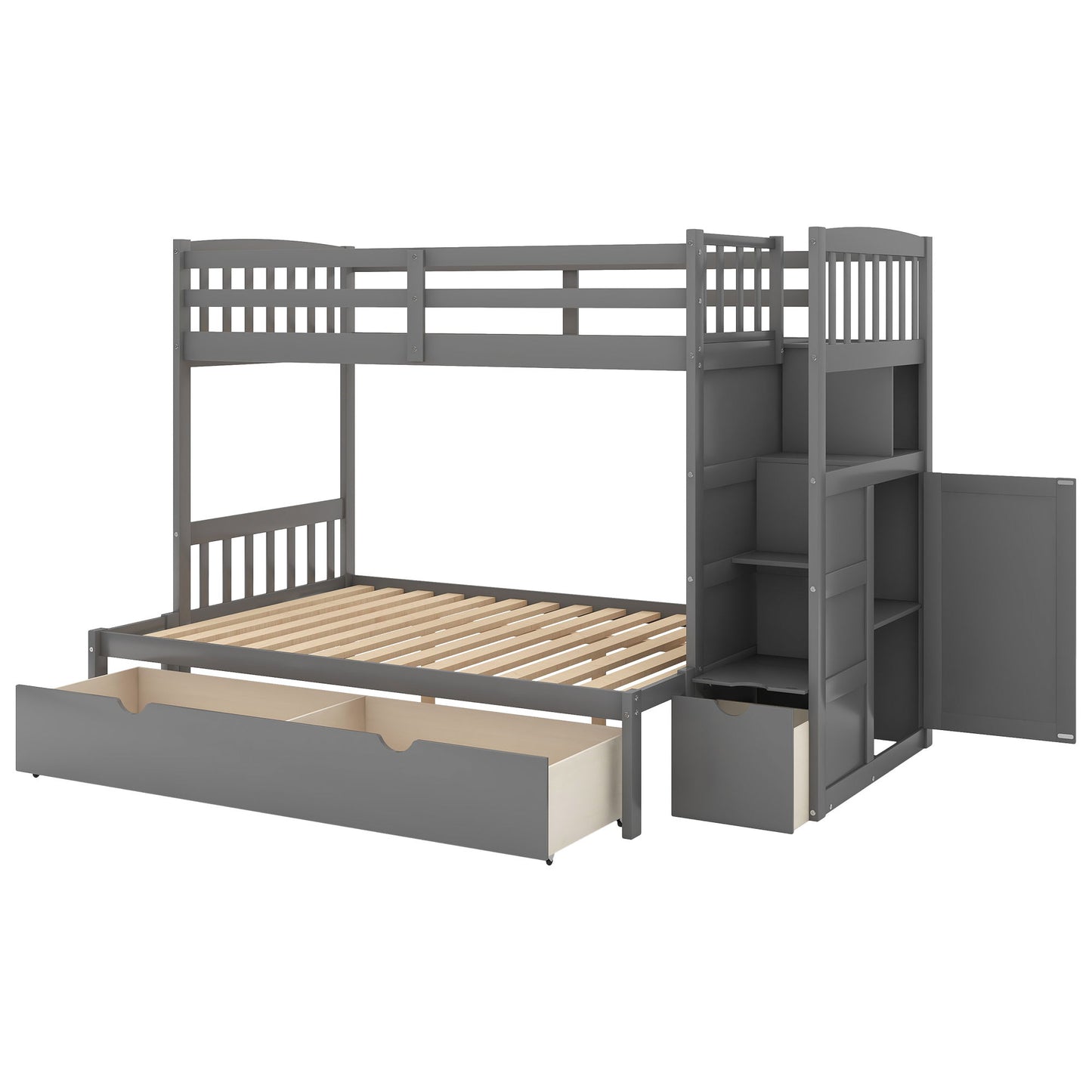Bunk Bed, Convertible Bottom Bed, Storage Shelves And Drawers - The Sleep Loft - Online Mattress Showroom NYC