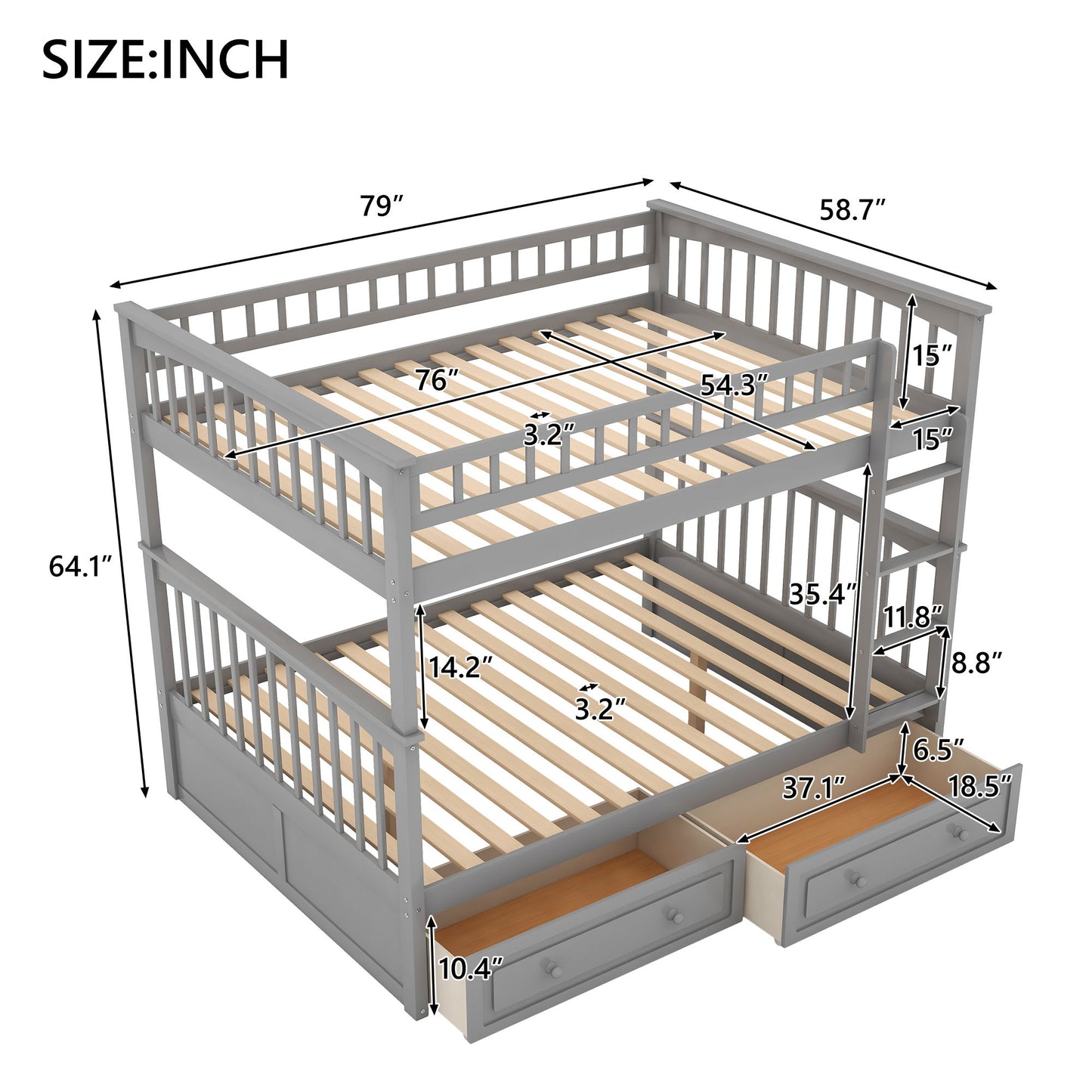 Bunk Bed With Drawers, Convertible Design - The Sleep Loft - Online Mattress Showroom NYC