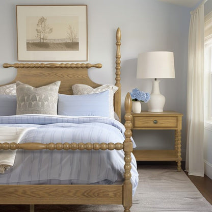 Traditional Durable Nightstand Table With Drawer And Shelf - The Sleep Loft - Online Mattress Showroom NYC