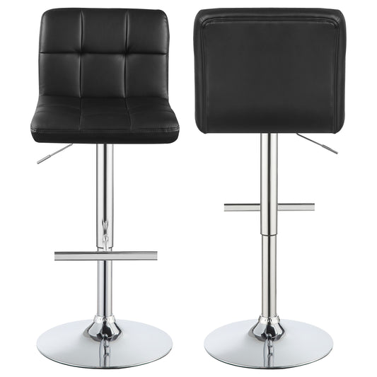 Lenny Tufted Adjustable Leatherette Bar Stool Black (Set of 2) - The Sleep Loft - Online Mattress Showroom NYC