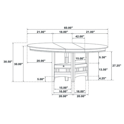 Lavon Oval 60-inch Wood Extension Leaf Dining Table Espresso