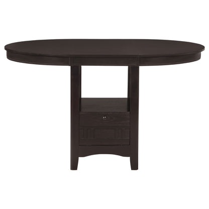 Lavon Oval 60-inch Counter Height Extension Dining Table Espresso