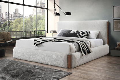 Sandro - Eastern King Bed Boucle - Walnut / White - The Sleep Loft - Online Mattress Showroom NYC