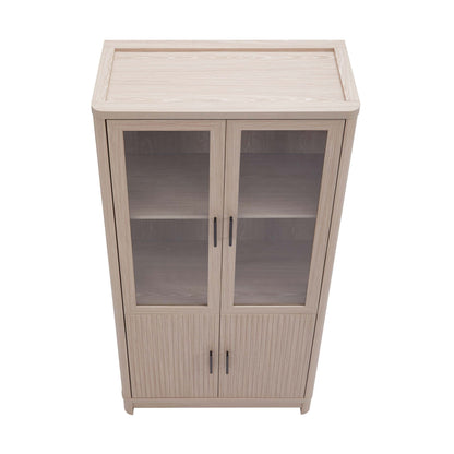 Jodie - Bookcase Cabinet With 6 Adjustable Shelves - Oak - The Sleep Loft - Online Mattress Showroom NYC