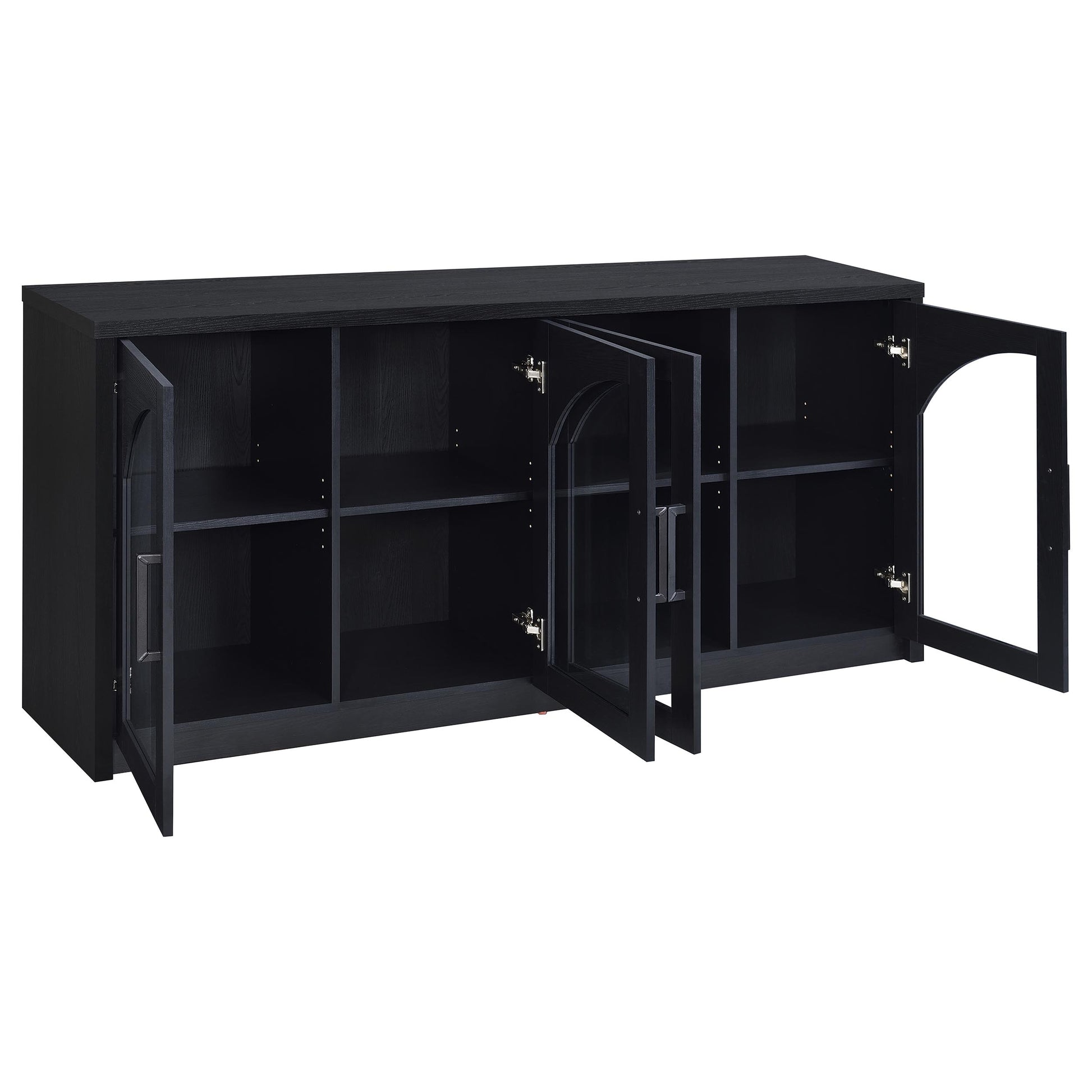 Riva 4-door Dining Sideboard Buffet Storage Credenza Black