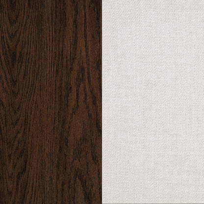 Baney Fabric Upholstered Dining Side Chair Cream and Dark Oak