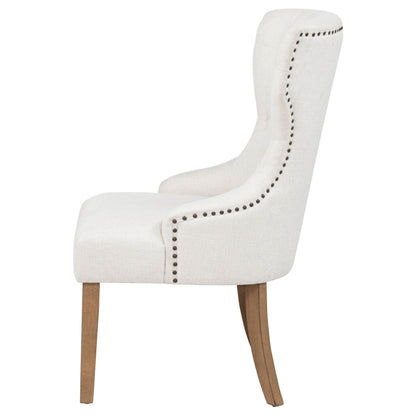 Baney Fabric Upholstered Dining Side Chair Beige and Rustic Honey