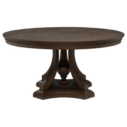Ridgewell 5-piece Round Pedestal Dining Set Dark Oak