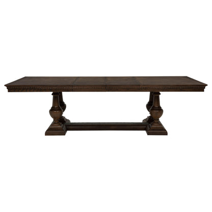 Ridgewell 7-piece Rectangular Trestle Dining Set Dark Oak
