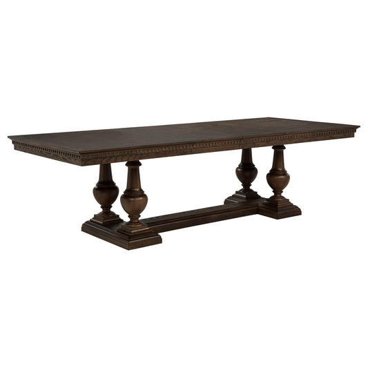 Ridgewell Rectangular Trestle Dining Table Dark Oak - The Sleep Loft - Online Mattress Showroom NYC