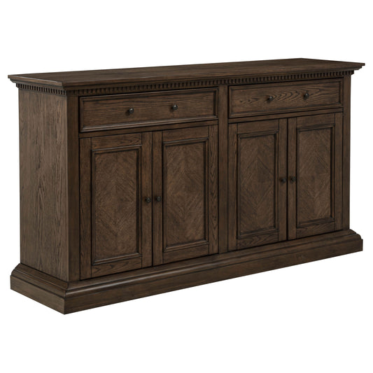 Ridgewell 2-drawer 4-door Dining Server Dark Oak - The Sleep Loft - Online Mattress Showroom NYC
