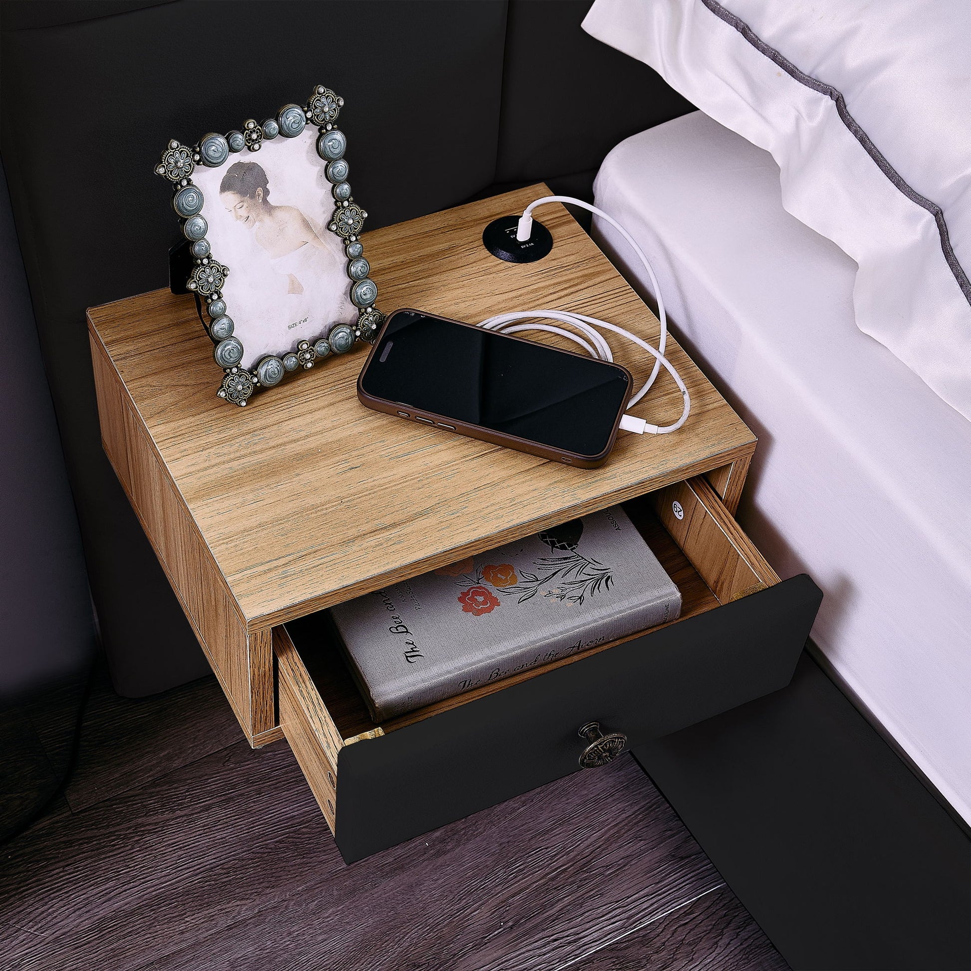 Upholstered Hydraulic Platform Bed With Storage Shelves, Reading Lamps, USB Port - The Sleep Loft - Online Mattress Showroom NYC