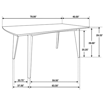 Malone 5-piece Rectangular Dining Table Set Dark Walnut