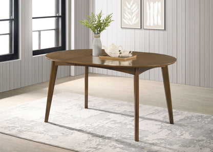 Jedda Oval 60-inch Extension Leaf Dining Table Dark Walnut