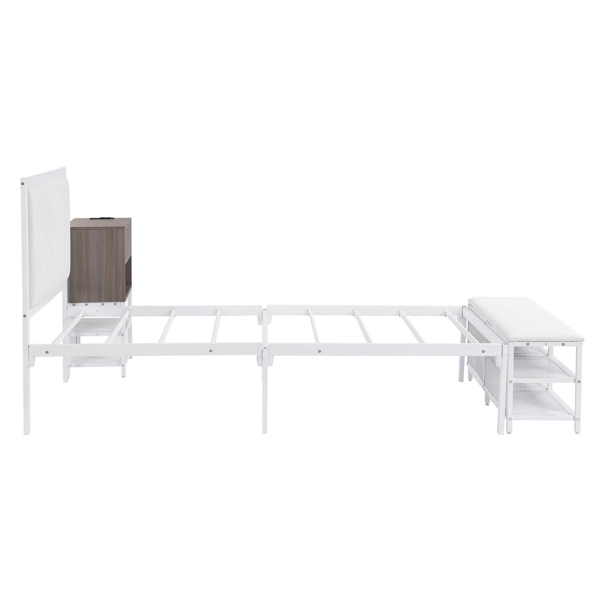 Platform Bed With 2 Tier Storage Shelves, Storage Cabinet - The Sleep Loft - Online Mattress Showroom NYC