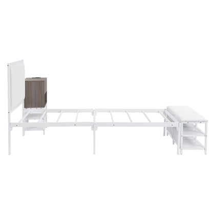 Platform Bed With 2 Tier Storage Shelves, Storage Cabinet - The Sleep Loft - Online Mattress Showroom NYC