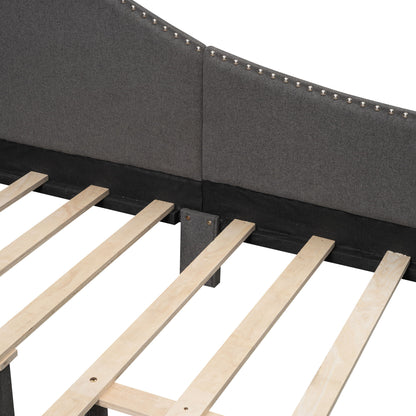 Upholstered Daybed With Headboard And Armrest, Support Legs - The Sleep Loft - Online Mattress Showroom NYC